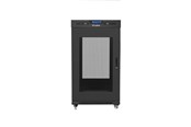 Rack skabe - Lanberg FF01-8822-23BL Rack Cabinet 19" Free Standing 22U 800x800mm (Flat Pack) Black Glass Door LCD - FF01-8822-23BL