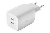 Mobil - Adaptere & Opladere - Belkin BoostCharge Pro Dual USB-C GaN Wall Charger with PPS 65W - White - WCH013VFWH