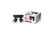 Smart Home - WiZ Smart Imageo spotlampe med 4 spots, Firkantet Loftsplade, Dæmpbar LED, Justerbar hvidt & farvet lys, sort - 929003211401