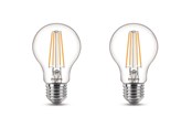 Lyskilder - Philips LED pære Classic 7W/827 (60W) klar 2-pak E27 - 929001815082
