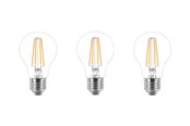 Lyskilder - Philips LED pære Classic 7W/827 (60W) Klar 3-pak E27 - 929001815093