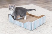 Katte - Trixie Kradseseng i pap med katteurt i trælook - TX48013