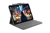 Tastatur - Logitech Slim Folio - keyboard and folio case - QWERTY - US International - oxford grey - Tastatur & Folio sæt - Universal - Grå - 920-011413