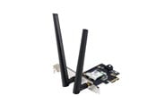 Netværksadapter (netkort, printserver mv.) - ASUS PCE-AXE5400 WiFi 6E PCI-E Adapter with 2 external antennas. Supporting 6GHz band 160MHz Bluetooth 5.2 WPA3 network security OFDMA and MU-MIMO - 90IG07I0-ME0B10