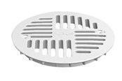 Afløb - Purus Art Deco designrist Ø130mm uden hul. Hvid PP - 153478-232