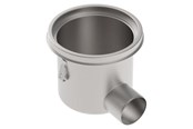 Afløb - Blücher Industrigulvafløb vandret Ø110 mm udløb. Til epoxy. Syrefast stål - 763.503.110 S