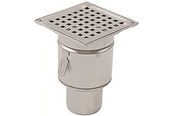Afløb - Blücher Square gulvafløb med lodret 75 mm udløb. Beton og fliser. Rustfrit stål - 160.300.075