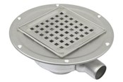 Afløb - Blücher Square lav gulvafløb med vandret Ø40 mm afløb med smøremembran. Til beton & fliser. Rustfrit stål - 314.300.040