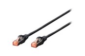 Netværkskabel - DIGITUS patch cable - 25 cm - black RAL 9005 - Sort - 0.25m - DK-1644-0025/BL