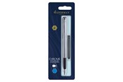 Skrive- og Tegneværktøjer - Waterman Allure fyldepen | Rustfrit stål | Fin Nib | Blåt blæk - S0174956