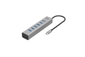 USB hub - I-Tec Hub - 7-Port USB 3.2 - 15W charging - Aluminium case USB hub - USB 3.2 - 7 ports - Grå - C31HUBMETAL703