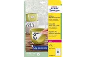 Papir, Fotopapir og Etiketter - Avery Aftagelige holdbare etiketter, 63,5x33,9mm - L4773REV-20