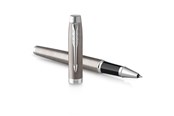 Skrive- og Tegneværktøjer - Parker PARKER IM Rollerball Pen | Rustfrit stål med krombeklædning | Fin spids med sort blækpåfyldning | Gaveæske - 2143633