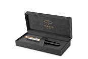 Skrive- og Tegneværktøjer - Parker 51 Premium fyldepen | Premium kollektion | Sort med guldkant | Fin spids | Blå/sort blæk | Gaveæske - 2169030