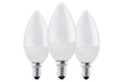 Lyskilder - EGLO LED pære E14 C37 4,9W 470Lm 3000K Opal 3 Stk E14 - 113113
