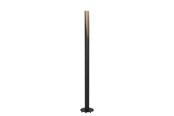 Lamper - EGLO BARBOTTO gulvlampe, 3000K, sort/træ - 900877