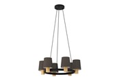 Lamper - EGLO EDALE LYSEKRONE 6L E27 Ø700 SORT/TRÆ/CAPPUCCINO - 43781