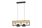 Lamper - EGLO Libertad 1 Langbord 3L E27 Sort/Træ - 900349