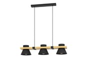 Lamper - EGLO Maccles Langbord 3L E27 Sort/Natur - 43956