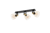 Lamper - EGLO SAMBATELLO spotskinne 3L, sort/børstet messing - 900384