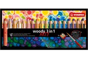 Hobby artikler - STABILO woody Arty 3 in 1 sæt med 18 penne inkl. spidser - 208543