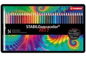 Hobby artikler - STABILO aquacolor® Aquarellable farve blyanter i metalæske med 36 penne - 1636/6