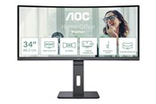 Skærm - 34" AOC Pro-line CU34P3CV - 3440x1440 (UWQHD) - 100Hz - VA - 65W USB-C - KVM switch - CU34P3CV