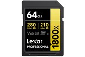 Hukommelseskort - Lexar Professional Gold 1800x SD - 280MB/s - 64GB - LSD1800064G-BNNNG