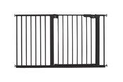 Baby Udstyr - BabyDan Premier sikkerhedsgitter ekstra bred, sort, 126-132,2 cm - 500918