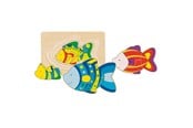 Puslespil - Goki Wooden 3-layer Puzzle Vis Wood - 57897
