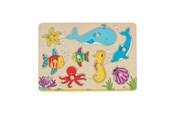 Puslespil - Goki Stud Puzzle Underwater World 8pcs. Wood - 57953