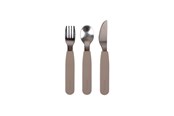 Baby Udstyr - Filibabba Silicone cutlery set - Warm Grey - FI-02254