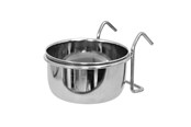 Fuglebure, huse & tilbehør - Dogman Madskål i rustfrit stål med burholder 150ml - 976345