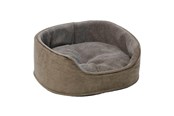 Hunde - Dogman Sherpa Hundeseng Høje Sider Brun Lille 50x43x21cm - 805084