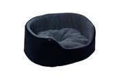 Hunde - Dogman Pet Bed Sherpa High Rim Black Medium 60x48x23cm - 805088