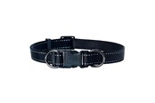 Hunde - Dogman Nylon Hundehalsbånd Iris Sort Medium 15mmx35-50cm - 123001