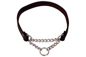 Hunde - Dogman Læderhalsbånd til hunde med korrektionskæde 18mmx55cm - 161455