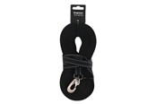 Hunde - Dogman Iris Vævet Sporline med Karabinhage Sort 20mm 15m - 224007