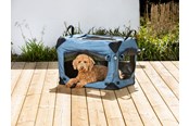 Hunde - Dogman Milou Canvas Crate Blue Large 70x52x52cm - 375617