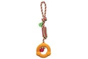Hunde - Trixie Playing Rope with Ring 12 cm/41 cm assorted colours - TX33191