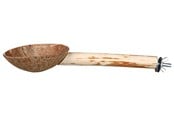 Fuglelegetøj - Trixie Naturlig træ siddepind med kokosnød-madskål 25cm - TX58747