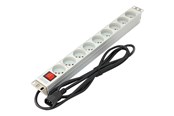 Strømkabel (ekstern) - DIGITUS 9-Port - 1U - Aluminum PDU - A-19-STRIP-4-IMP