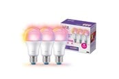 Smart Home - WiZ Full Color A60 E27 Smart LED-pære 3-pak - RGB/16 millioner farver + dæmpbart hvidt LED-lys - 929003601033