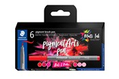 Skrive- og Tegneværktøjer - Staedtler Brush Pen Pigment rød&Pink 6 Stk - 371 C6-1