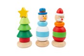 Babylegetøj - Small Foot Wooden Stacking Tower Christmas Figure 1 pcs. (Assorted) - 11466