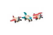 Legetøjsbil - Small Foot - Wooden Pull-back Planes Set of 3 - 11884