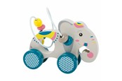 Babylegetøj - Small Foot - Wooden Push Figure Elephant with Moto - 11088