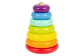 Babylegetøj - Small Foot - Wooden Stacking Tower Rainbow 7dlg. - 11775