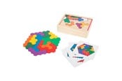 Puslespil - Small Foot - Wooden Shape Puzzle Hexagon Wood - 11729