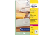 Papir, Fotopapir og Etiketter - Avery Adresseetiketter, 63,5 x 38,1 mm, 525 Etiketter, Transparent - L7560-25